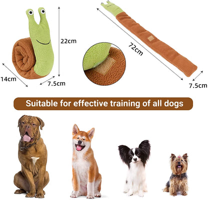 Treat Dispensing Dog Toys Dog Rope Toy Squeaky Puzzle Enrichment Snuffle Toys Dog Treat Toys for All Dogs Tough Chew Teething Soft Puppy Toy (Snail)