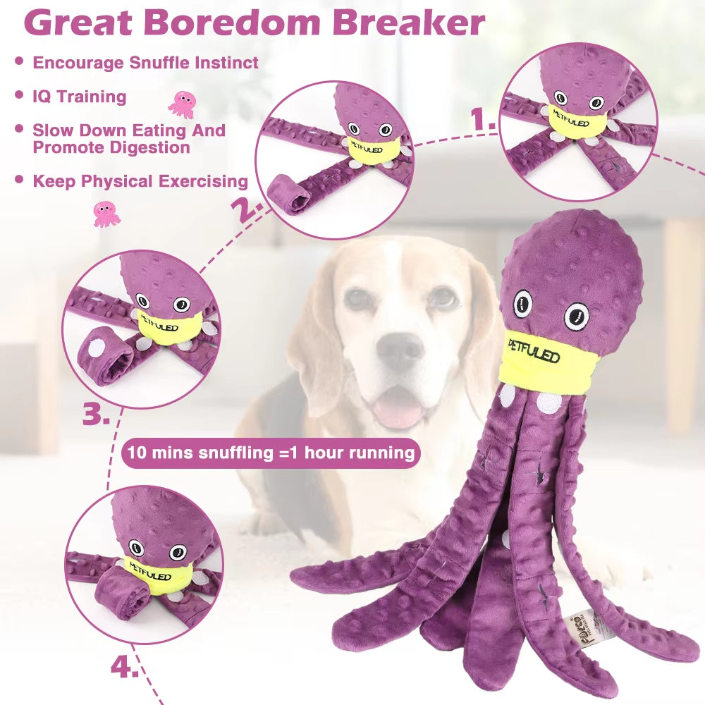 Valentine'S Day Dog Enrichment Toys，Octopus Dog Toys，Dog Snuffle Toy，Helps Pets Eat Slowly, Dog Puzzle Game Interactive Toy