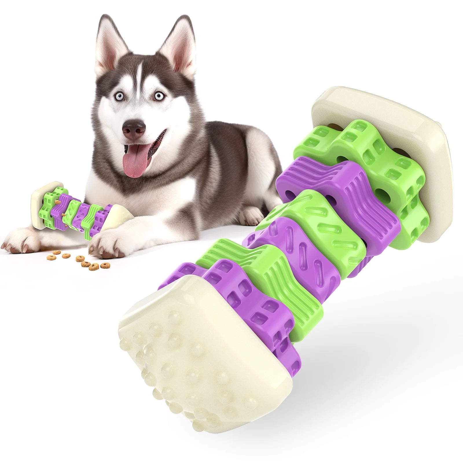 Interactive Dog Chew Toy – Brightly Colored Dog Enrichment Toy for Aggressive Chewers