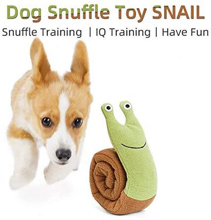 Treat Dispensing Dog Toys Dog Rope Toy Squeaky Puzzle Enrichment Snuffle Toys Dog Treat Toys for All Dogs Tough Chew Teething Soft Puppy Toy (Snail)