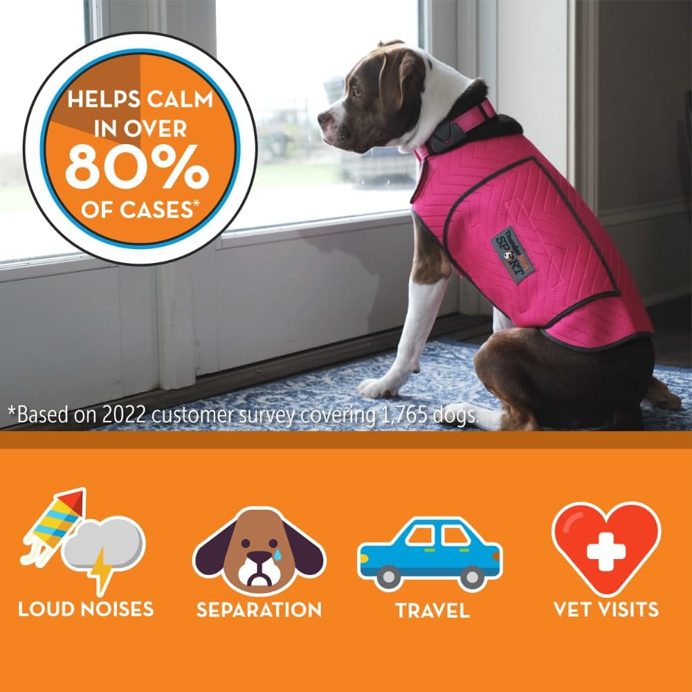 for Dogs, Medium, Fuchsia Sport - Dog Anxiety Relief Calming Vest